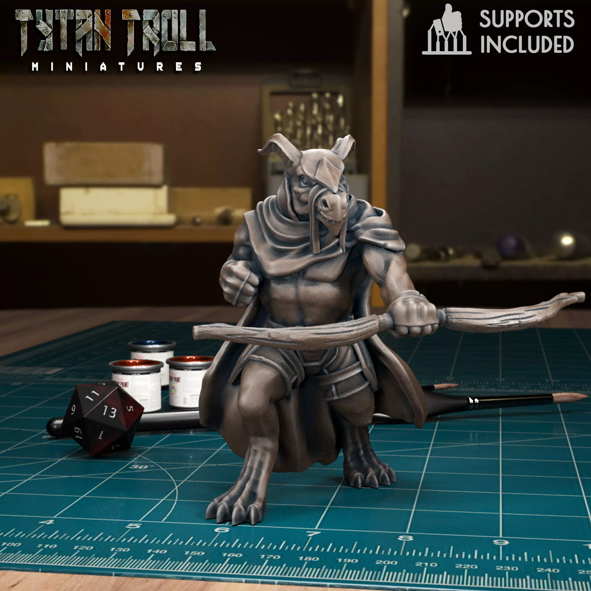 DnD Heroes - Dragonborn Ranger Male - Pre-Supported 3D print model_0