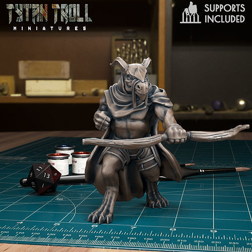 DnD Heroes - Dragonborn Ranger Male - Pre-Supported  3D print model