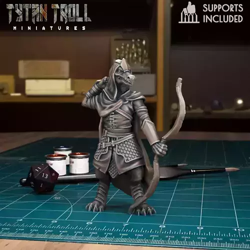 DnD Heroes - Dragonborn Ranger Female - Pre-Supported  3D print model