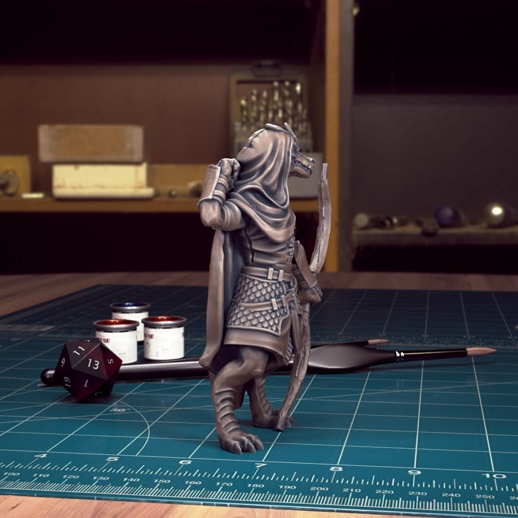 DnD Heroes - Dragonborn Ranger Female - Pre-Supported  3D print model_4