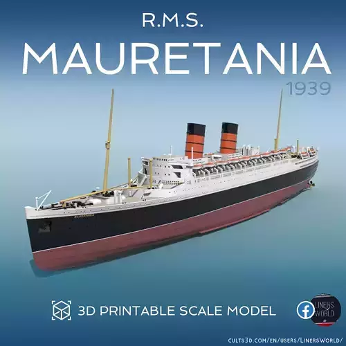 RMS MAURETANIA 2 - Cunards ocean liner 3D print ready model 3D print model
