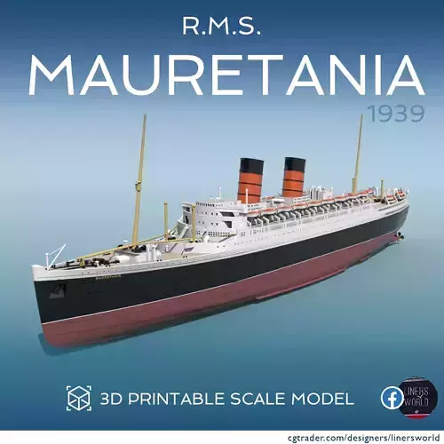 RMS MAURETANIA 2 - Cunards ocean liner 3D print ready model