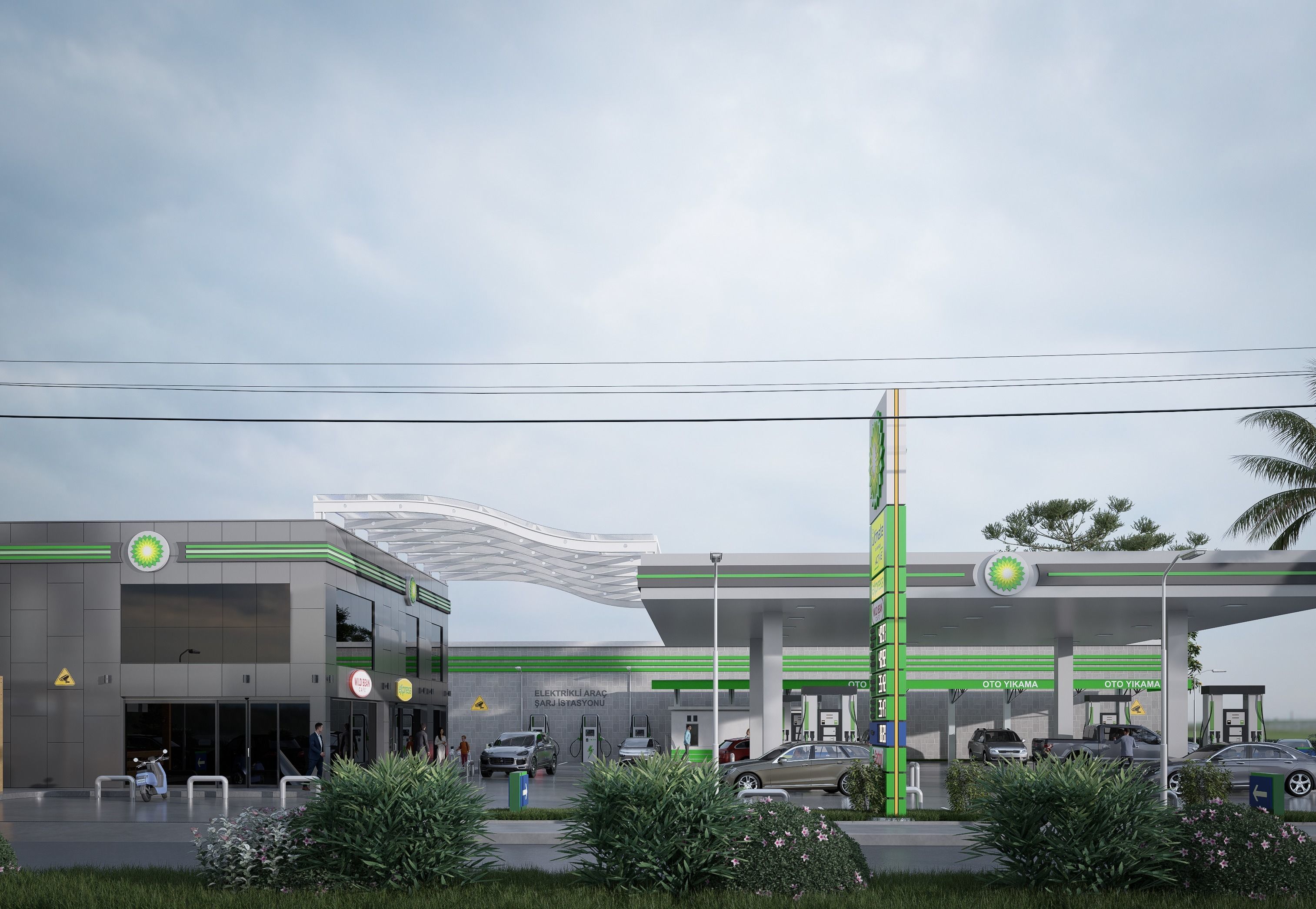 DETAILED GAS STATION FUEL STATION 3D model_6