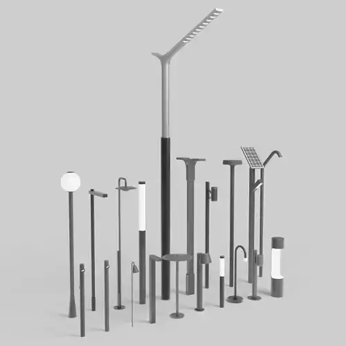 Pack Of Modern Street Lamps