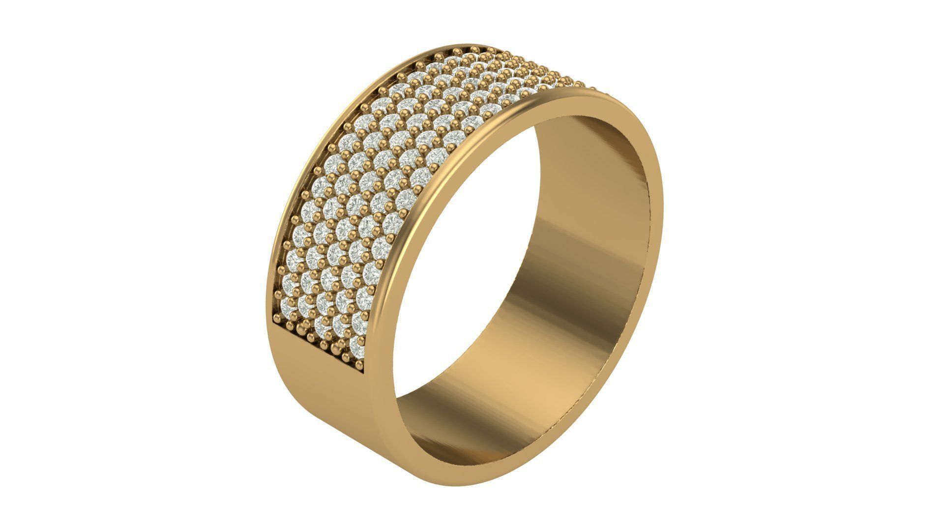 Band Ring 8 mm Width with 7 Grams 14k Gold Weight 3D print model_2