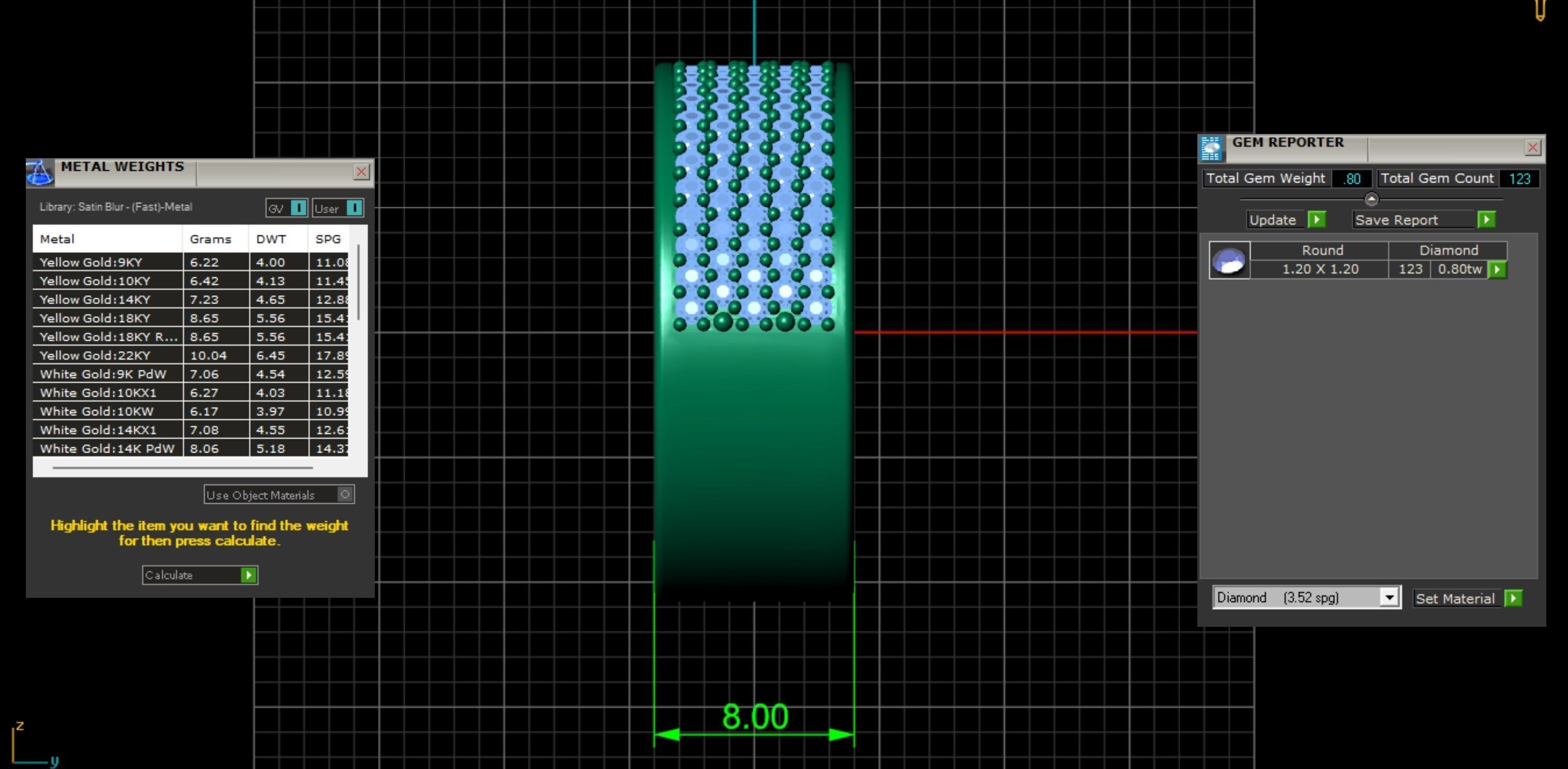 Band Ring 8 mm Width with 7 Grams 14k Gold Weight 3D print model_5