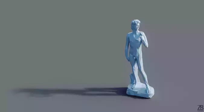 Lowpoly David Statue 3D model