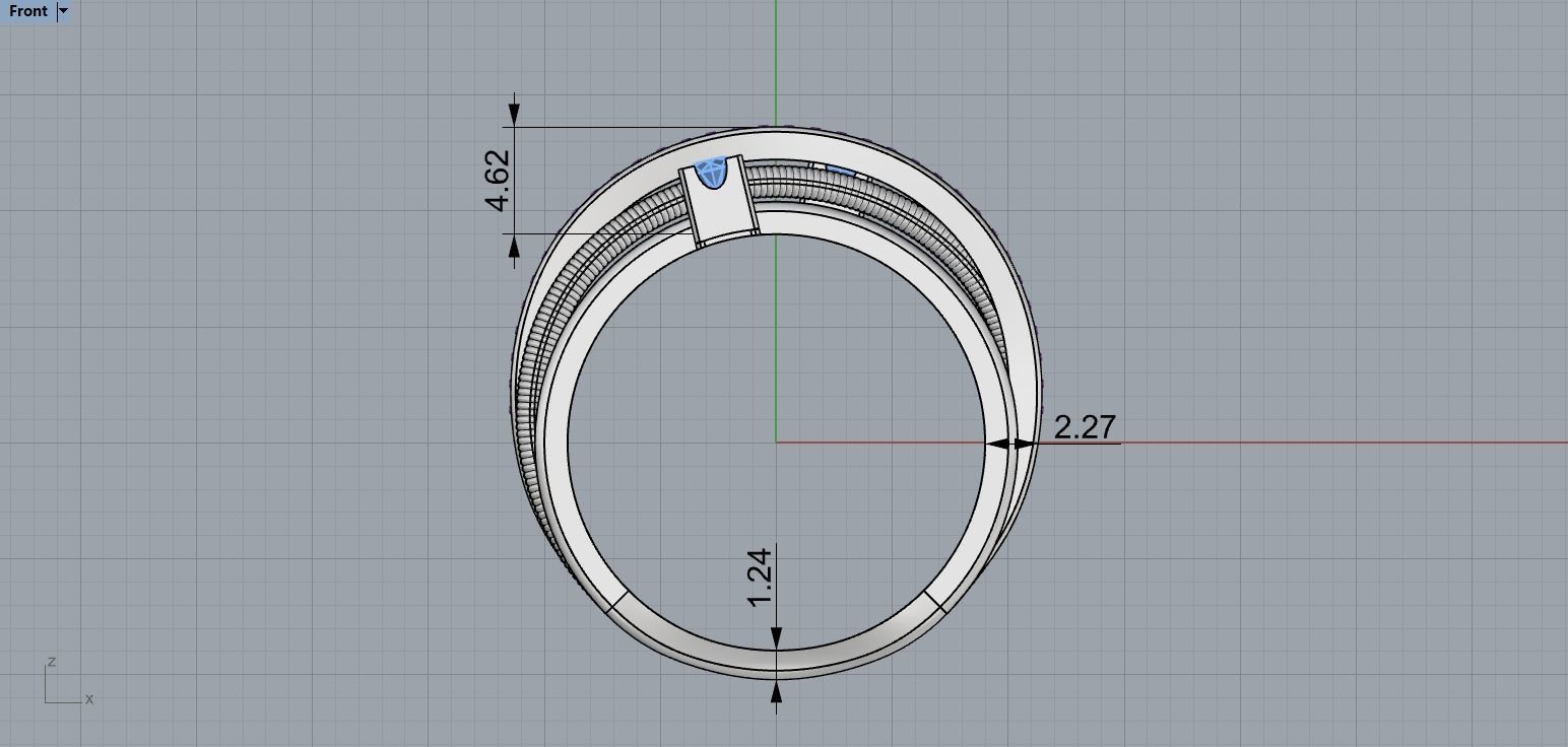 Ring with Diamonds N139 3D print model_7