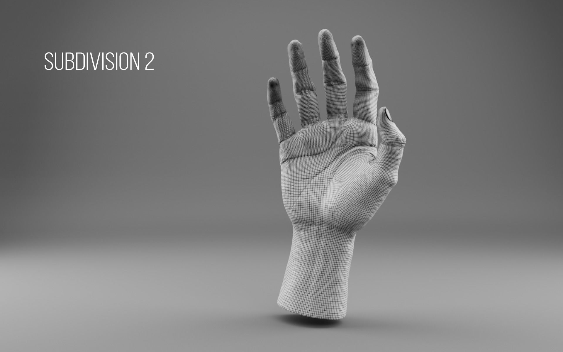 Realistic Human Hand Low-poly 3D model_12