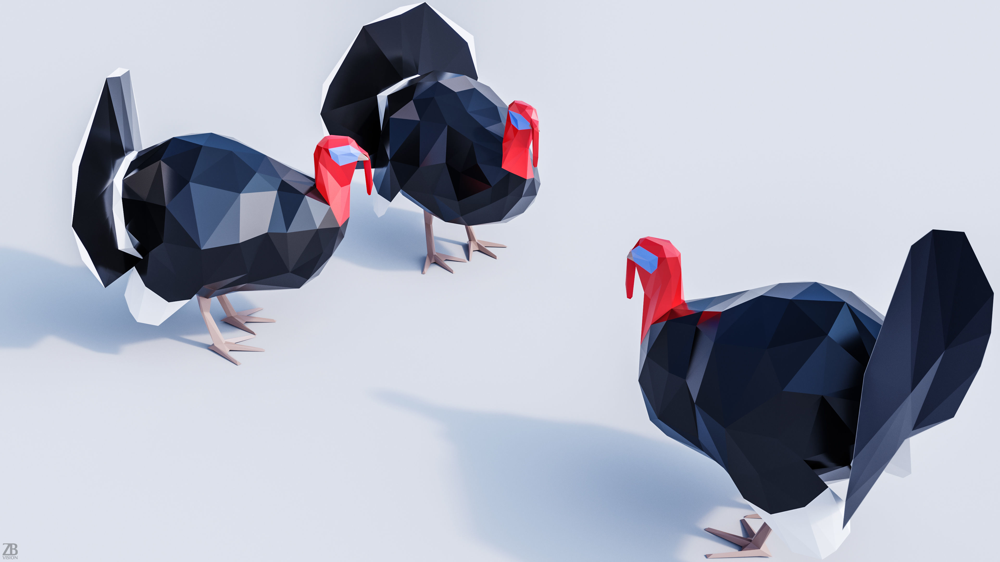 Lowpoly Turkey 001 3D model_1