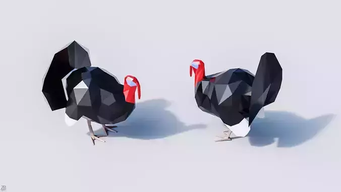 Lowpoly Turkey 001 3D model