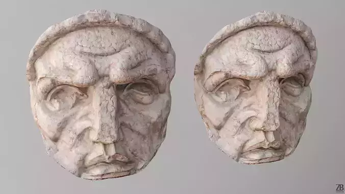 Stone Face 001 3D model