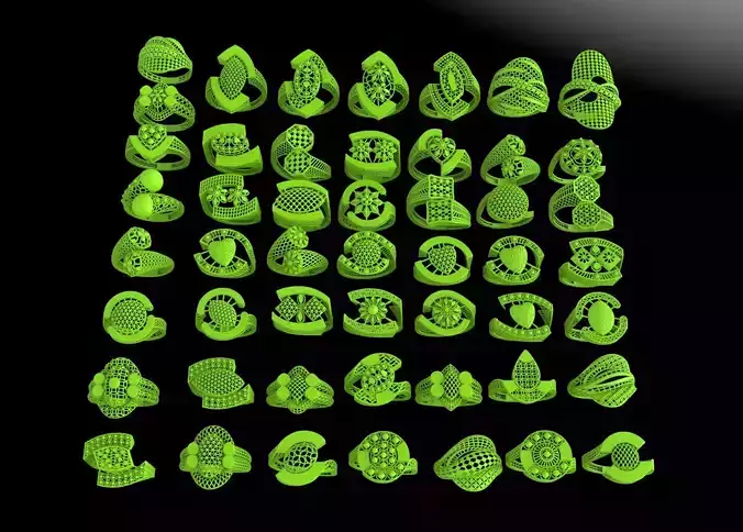 50 rings beautiful light weight  ring  2g new ring 3D print model