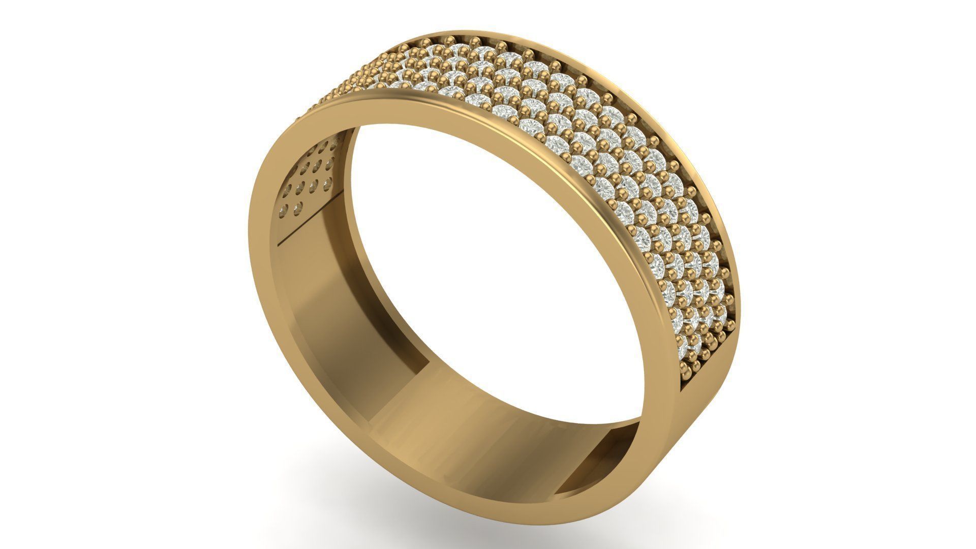 Band Ring hollow with approx 4 grams in 14k  3D print model_1
