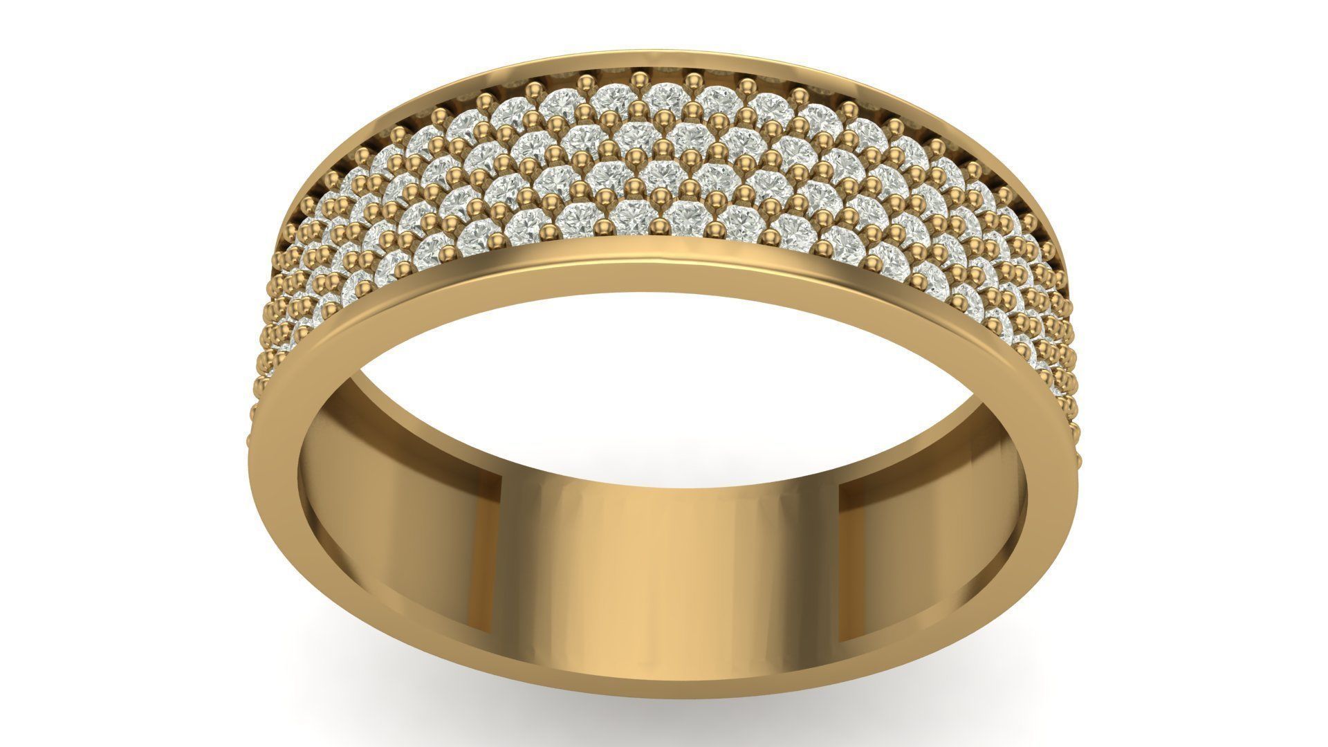 Band Ring hollow with approx 4 grams in 14k  3D print model_4