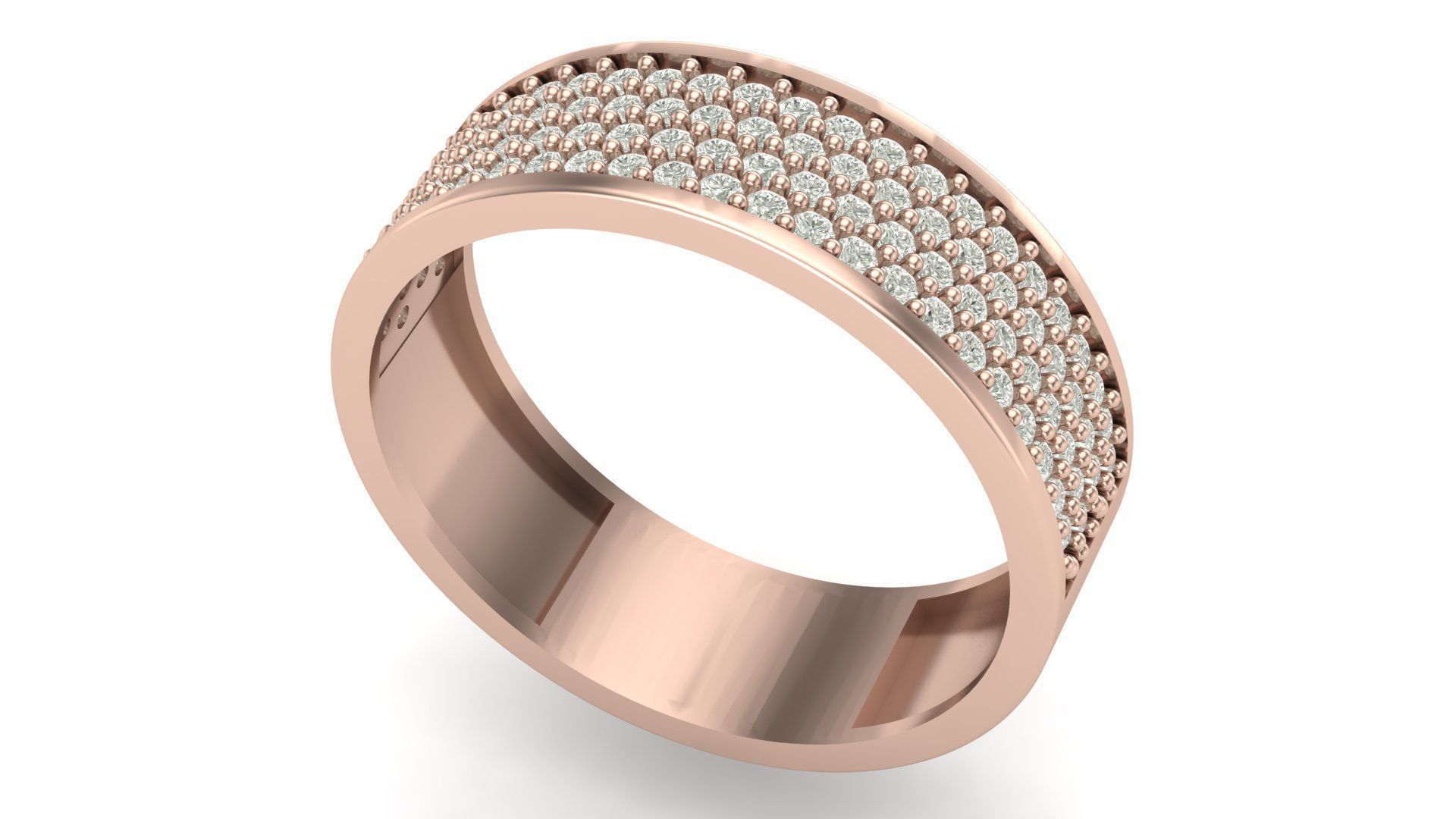 Band Ring hollow with approx 4 grams in 14k  3D print model_5