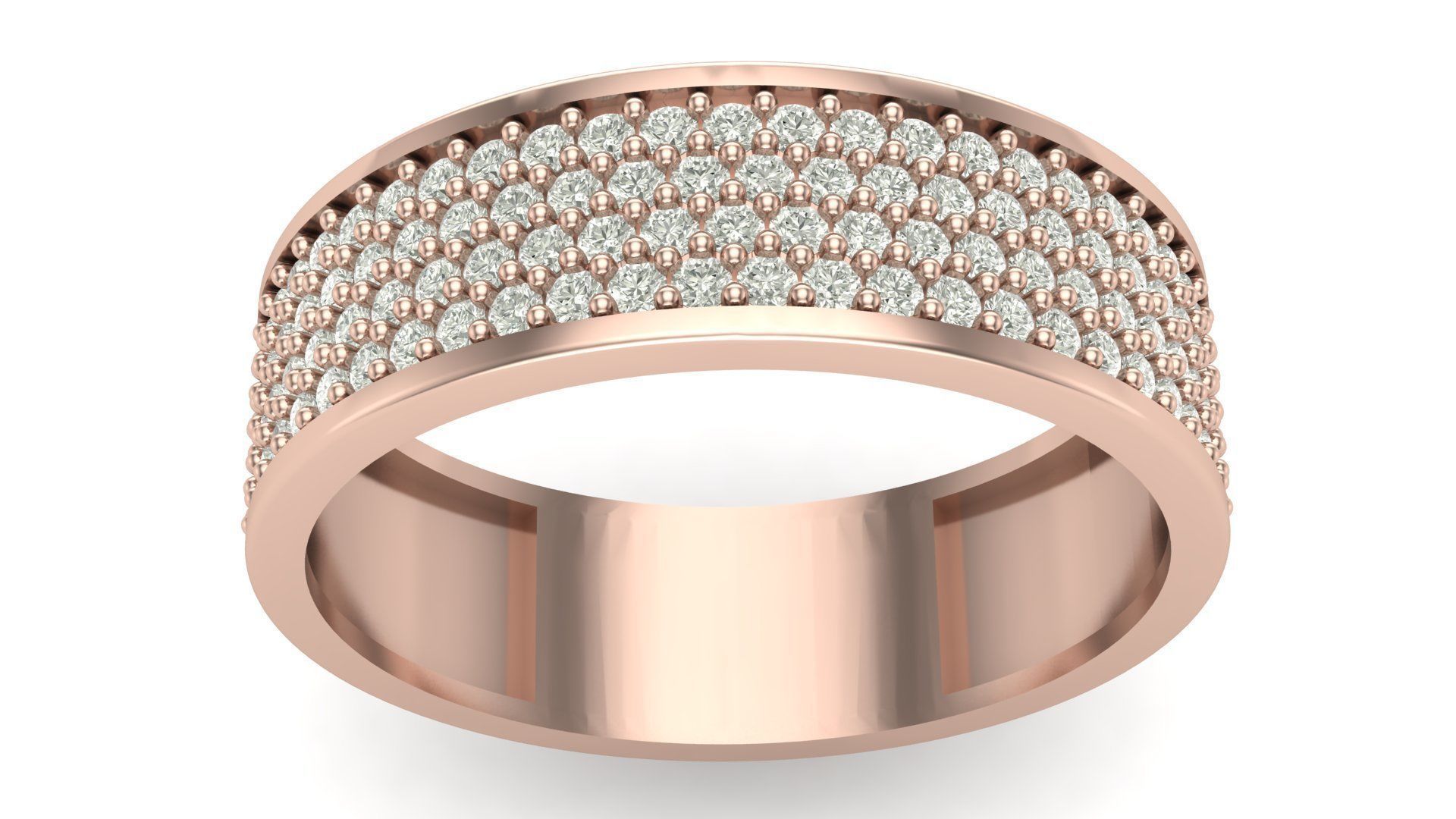 Band Ring hollow with approx 4 grams in 14k  3D print model_7