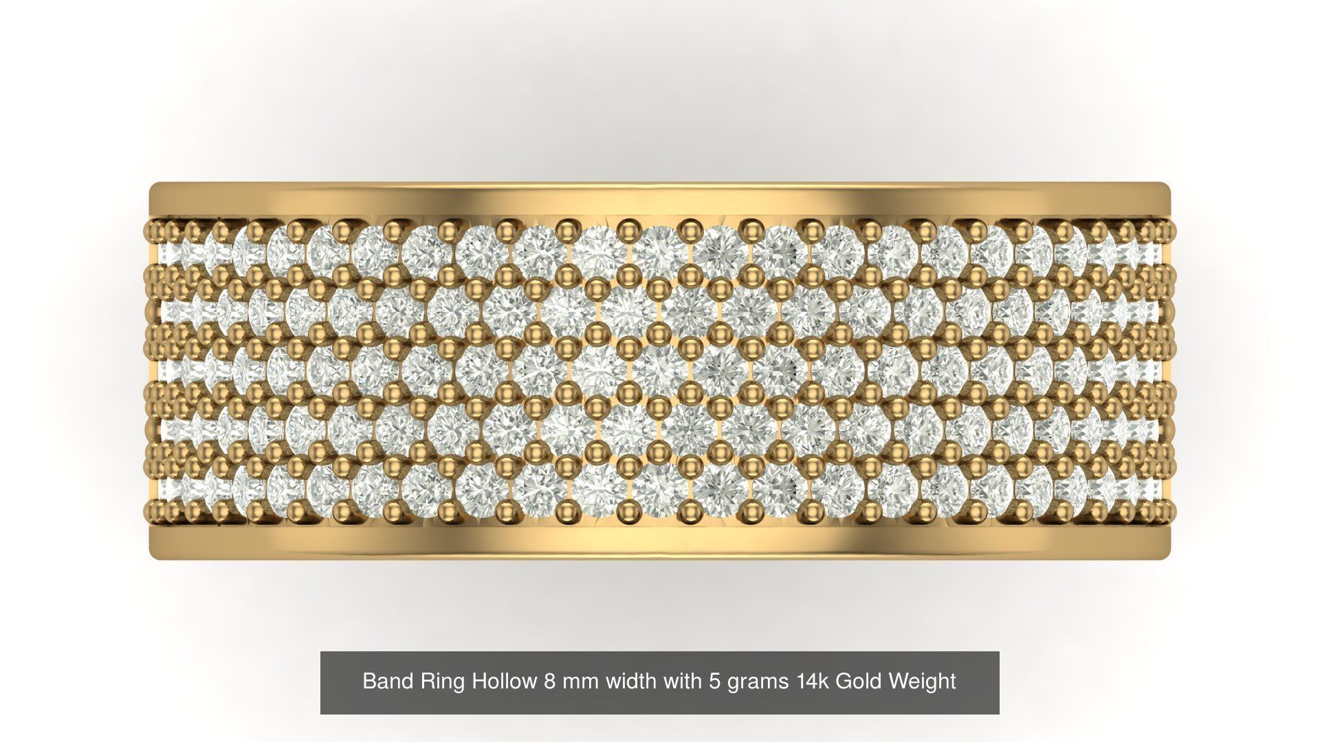 Band Rings Solid and Hollow 3D Model Collection_5