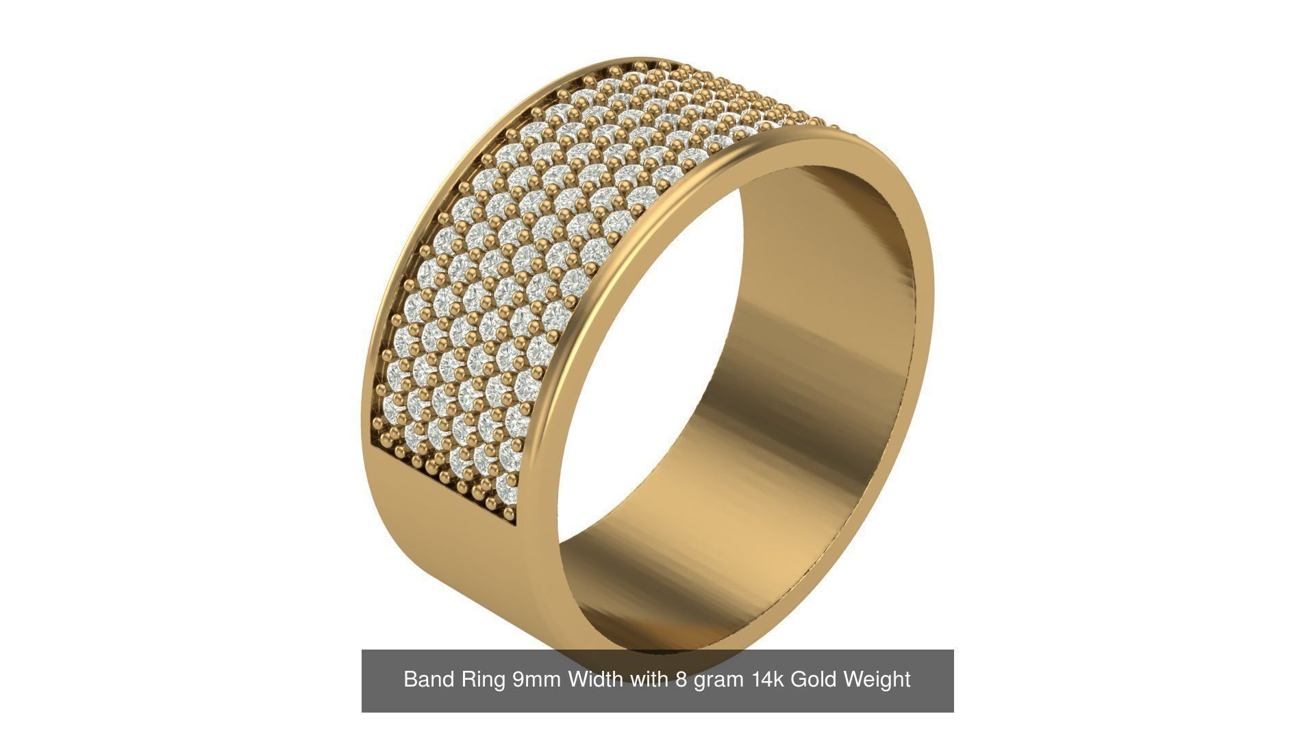 Band Rings Solid and Hollow 3D Model Collection_3