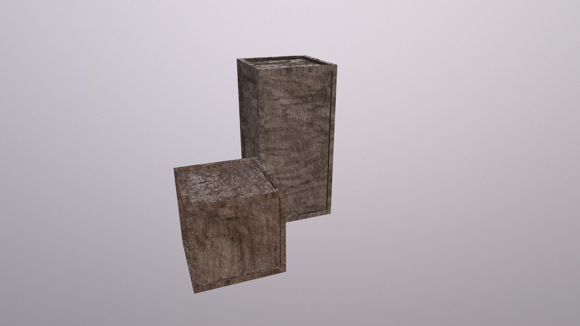 Two simple boxes small and large 3D model_3