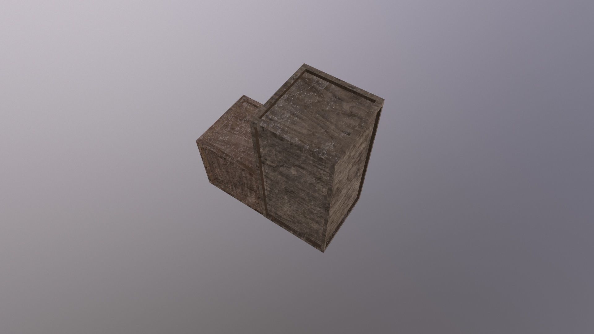 Two simple boxes small and large 3D model_2
