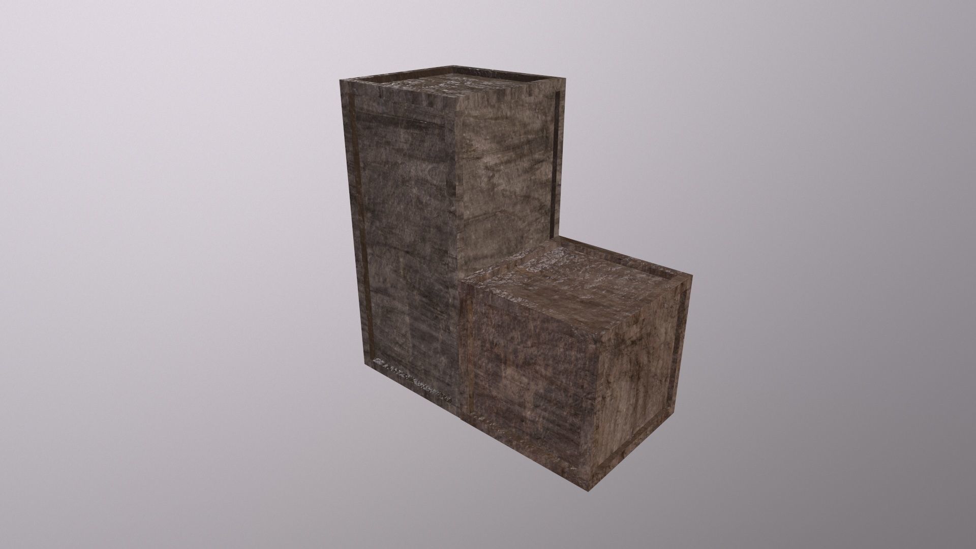 Two simple boxes small and large 3D model_1