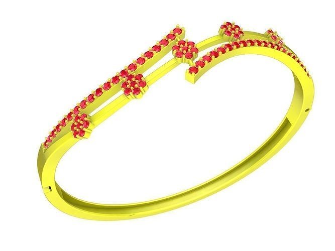 5707 diamond flower bangle bracelets 3D print model