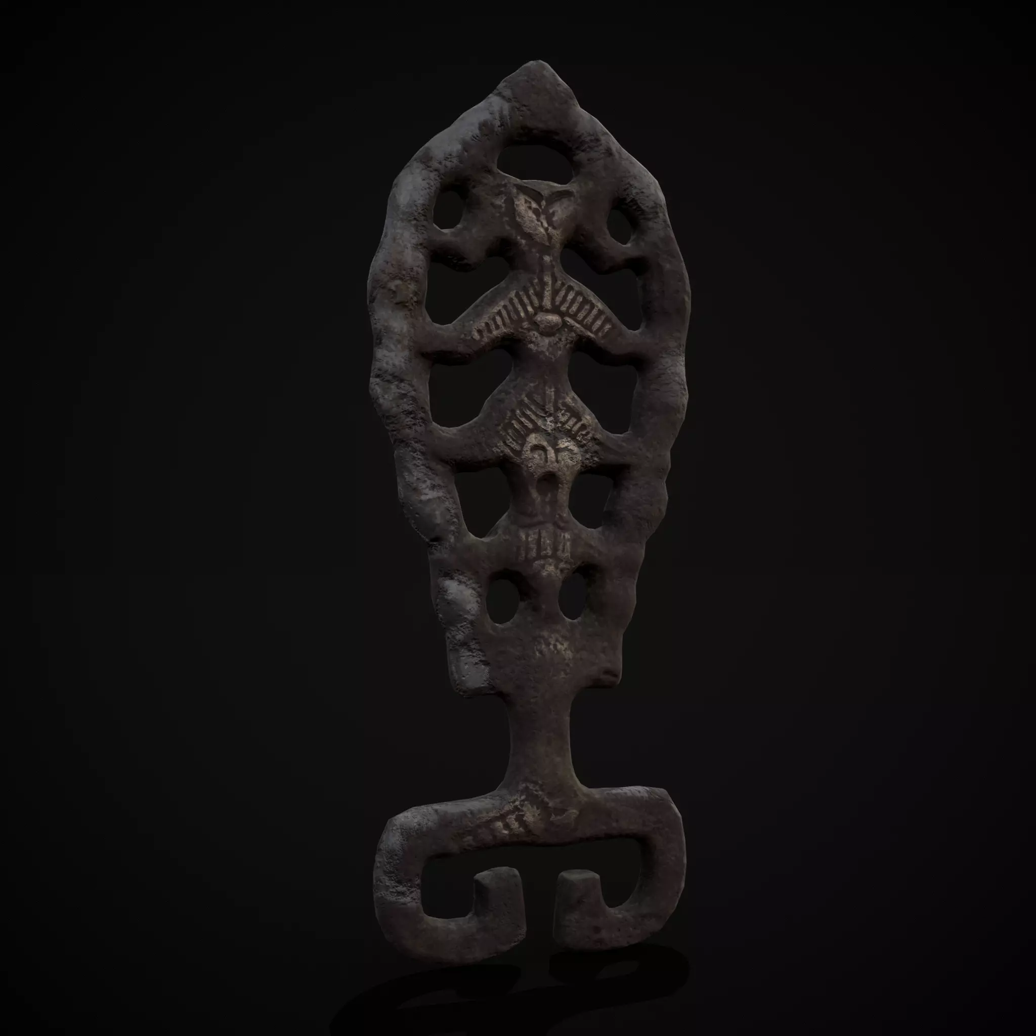 Viking Pendant Key Low-poly 3D model