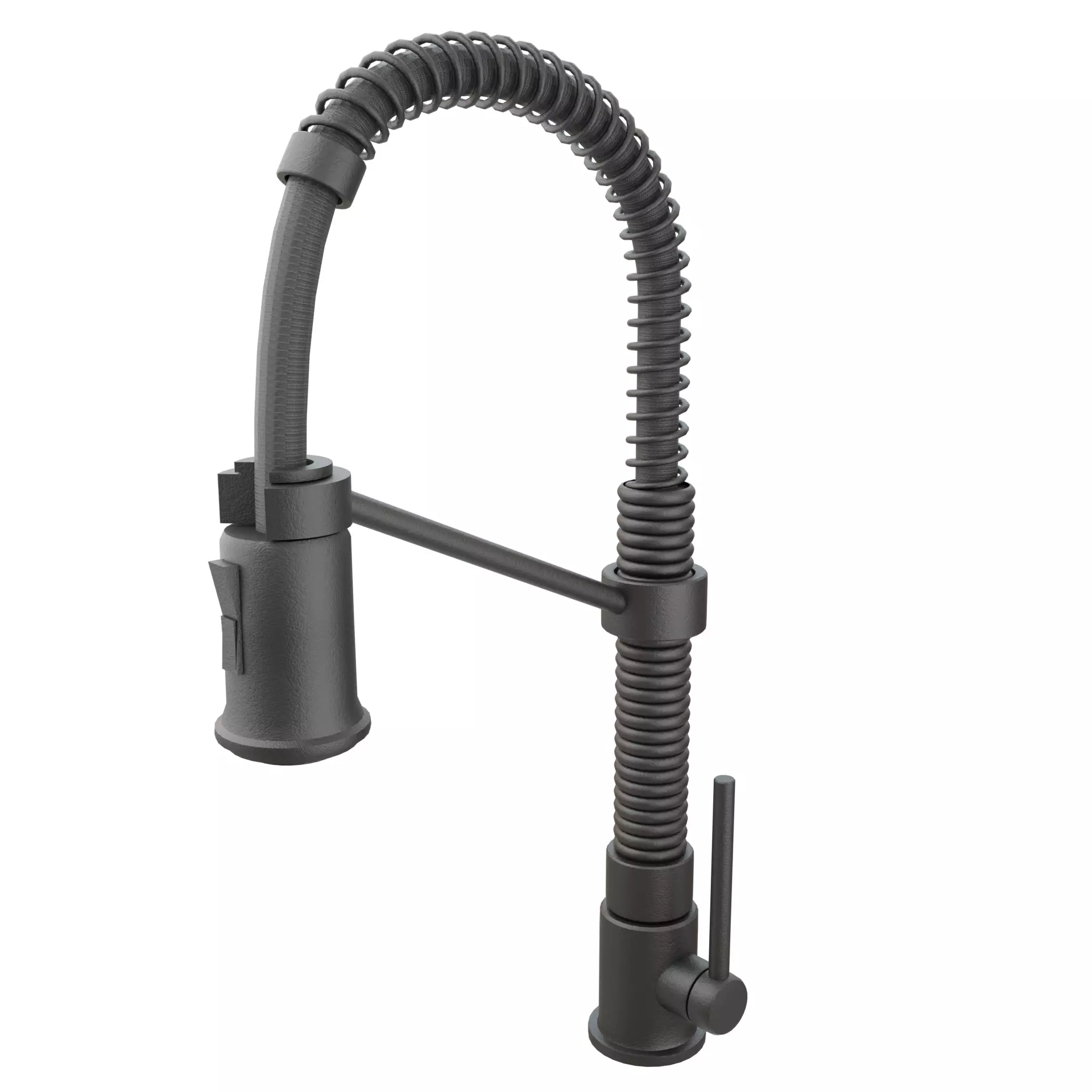 Elegant Dual Function Kitchen Faucet in AllBrite Black Finish Low-poly 3D model_0