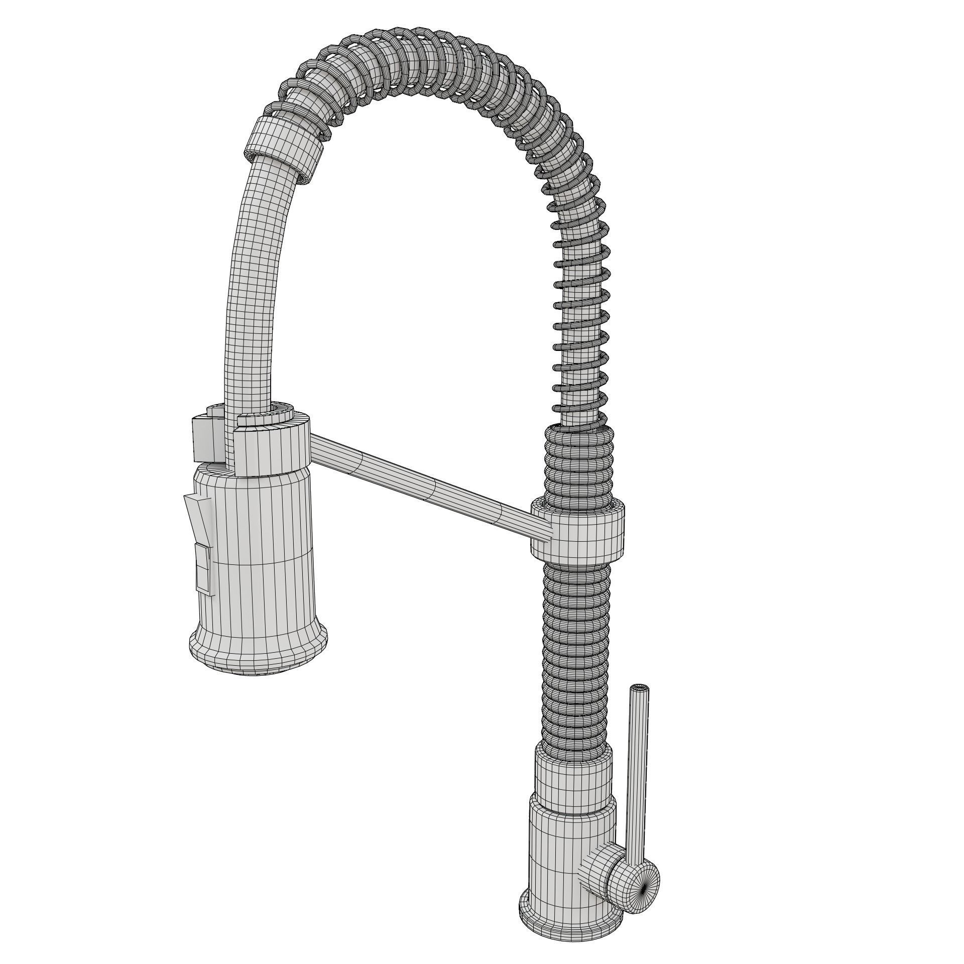 Elegant Dual Function Kitchen Faucet in AllBrite Black Finish Low-poly 3D model_1