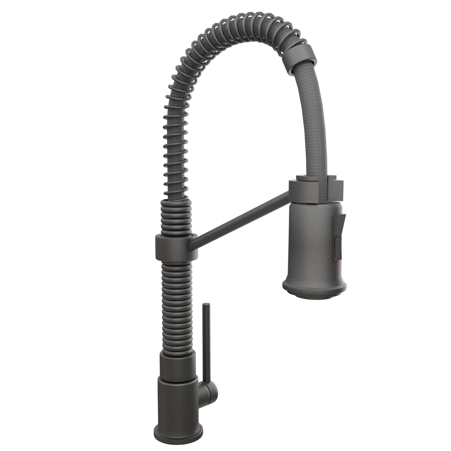 Elegant Dual Function Kitchen Faucet in AllBrite Black Finish Low-poly 3D model_5