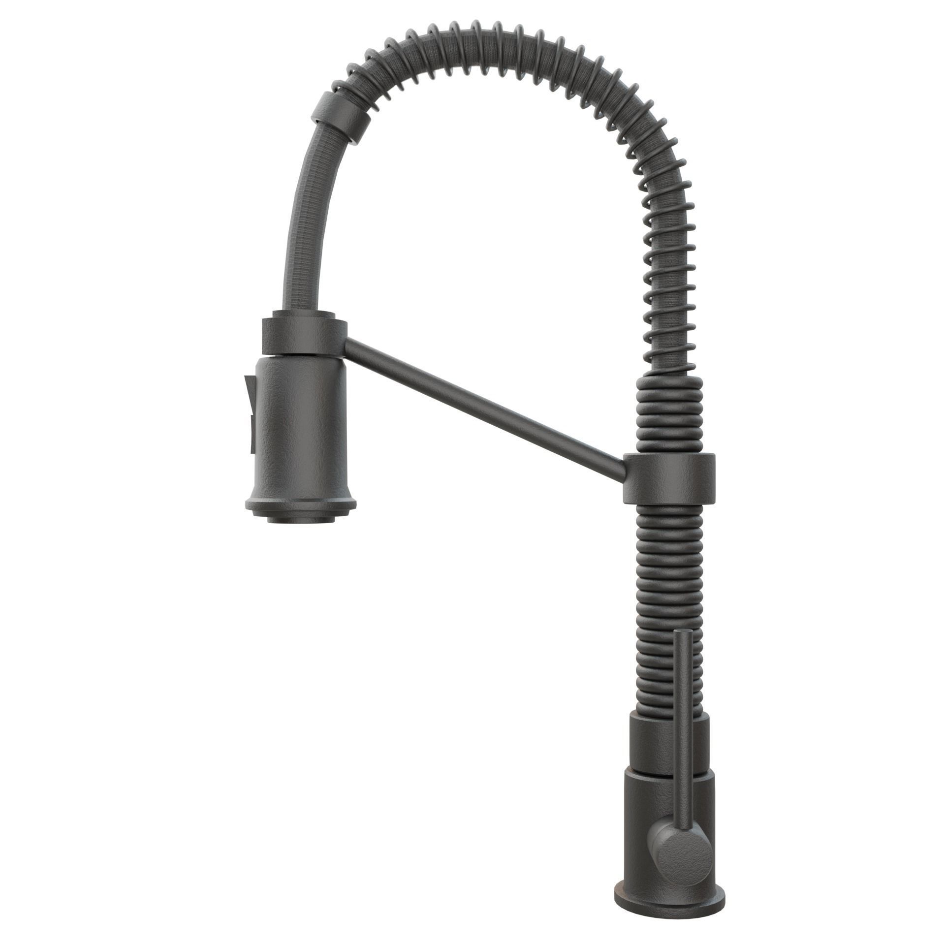 Elegant Dual Function Kitchen Faucet in AllBrite Black Finish Low-poly 3D model_2