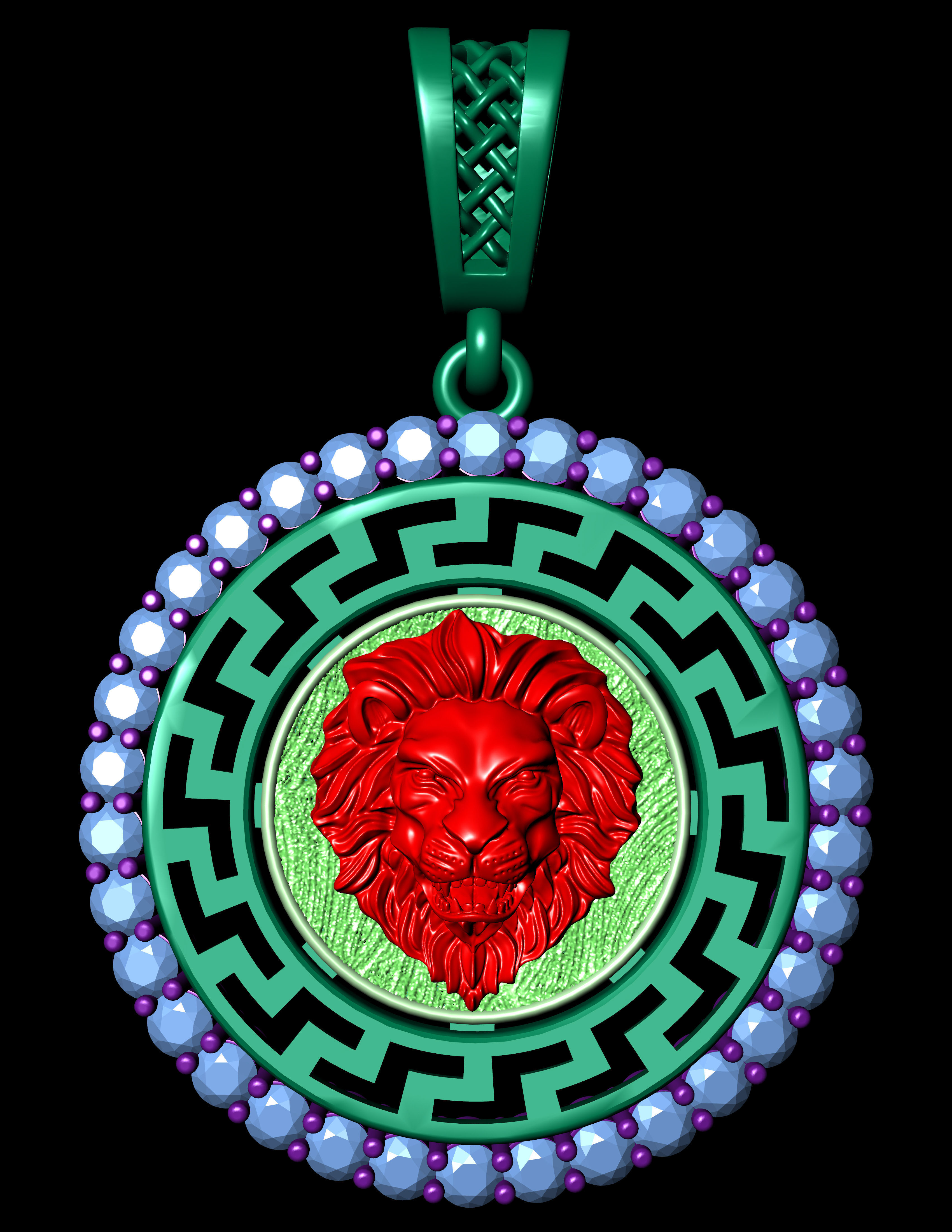 Angry Lion Pendant 3D Print Model  3D print model_9