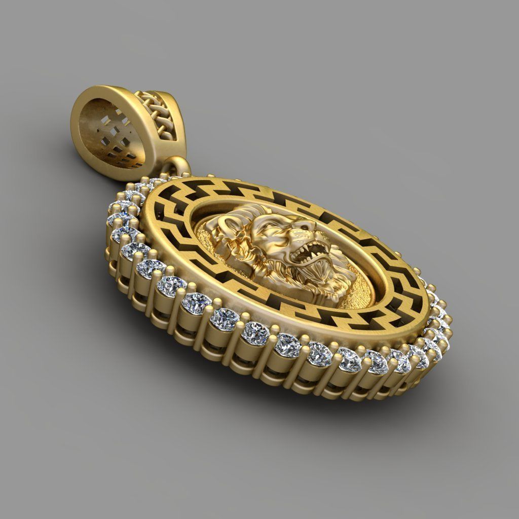 Angry Lion Pendant 3D Print Model  3D print model_1