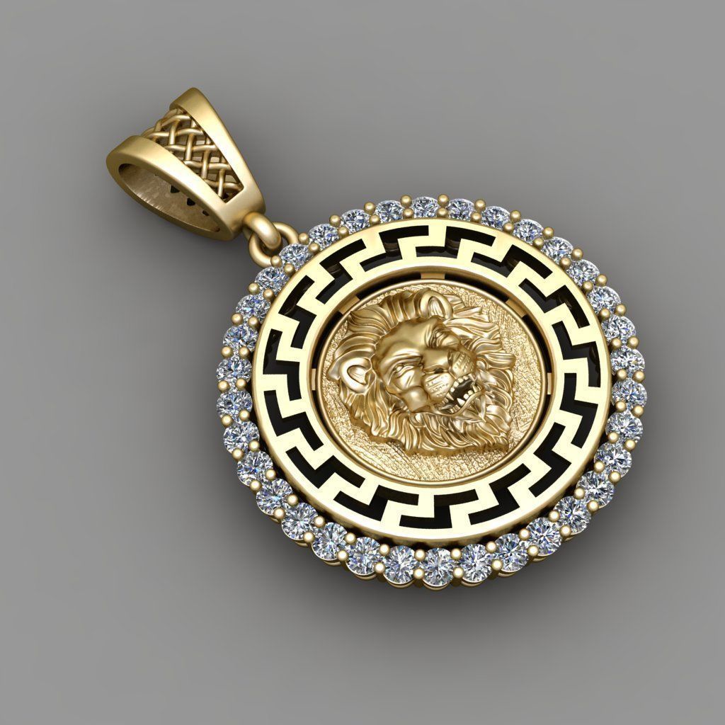 Angry Lion Pendant 3D Print Model  3D print model_2