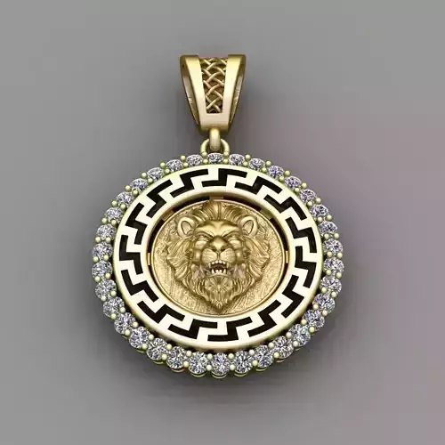 Angry Lion Pendant 3D Print Model  3D print model