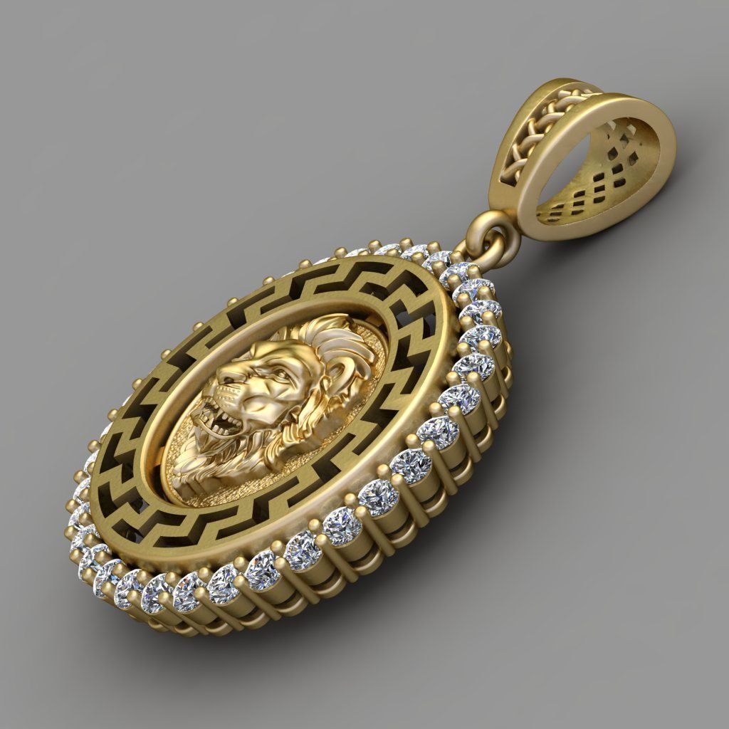 Angry Lion Pendant 3D Print Model  3D print model_6