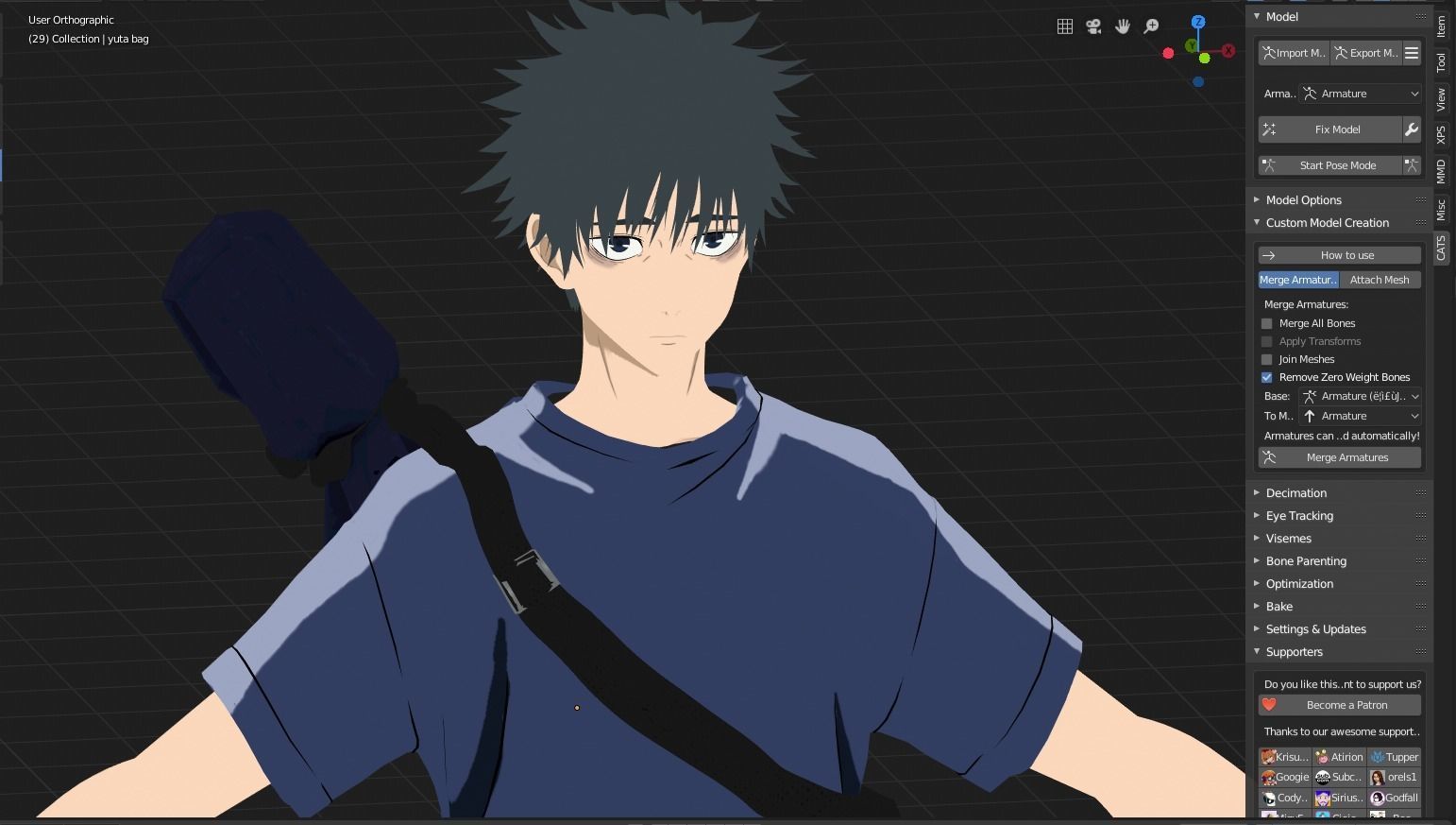 Yuta Okkotsu Low-poly 3D model_2