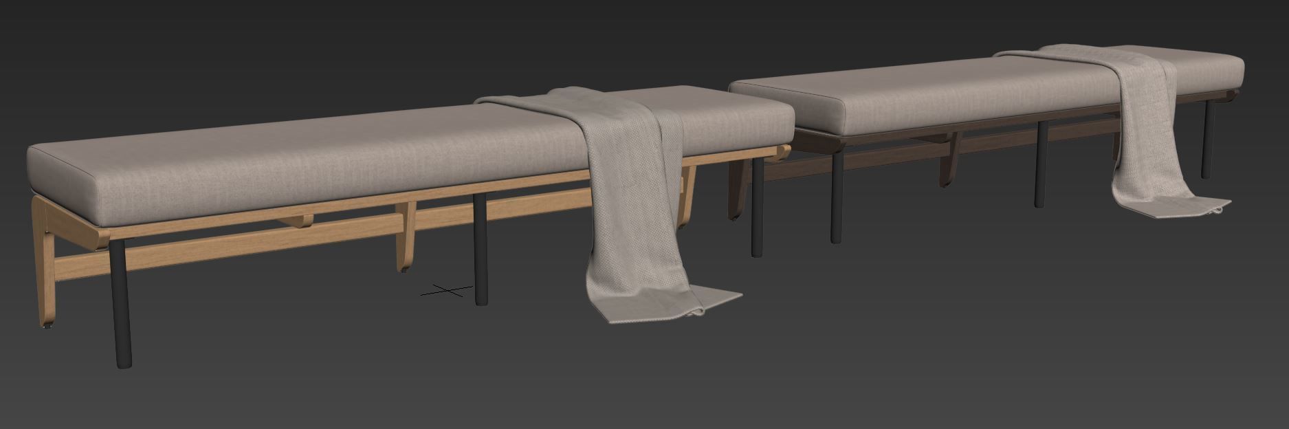 Kinney Teak Bench by Crate and Barrel 3D model_8