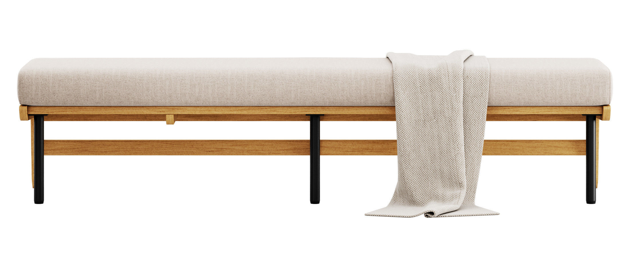 Kinney Teak Bench by Crate and Barrel 3D model_6