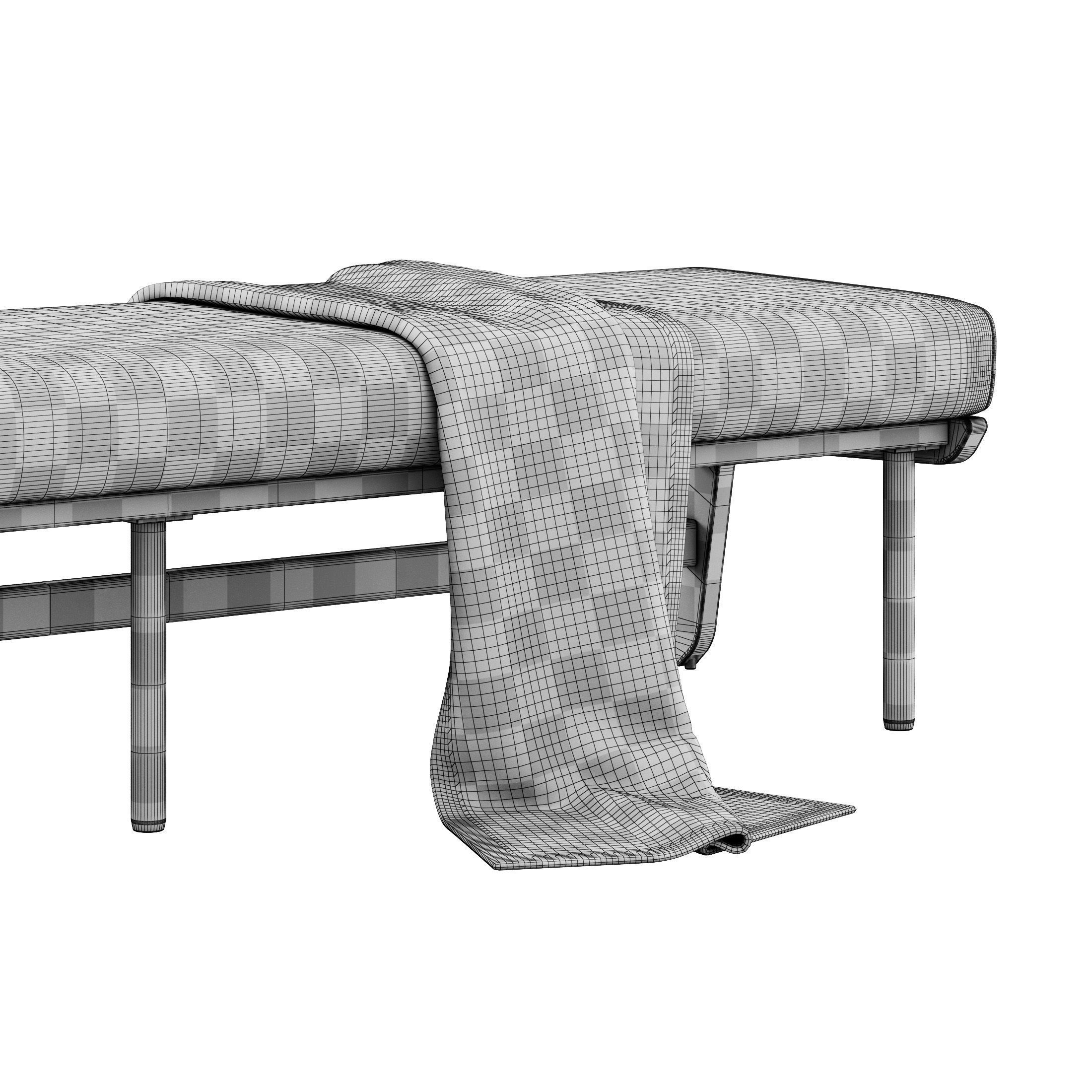 Kinney Teak Bench by Crate and Barrel 3D model_3