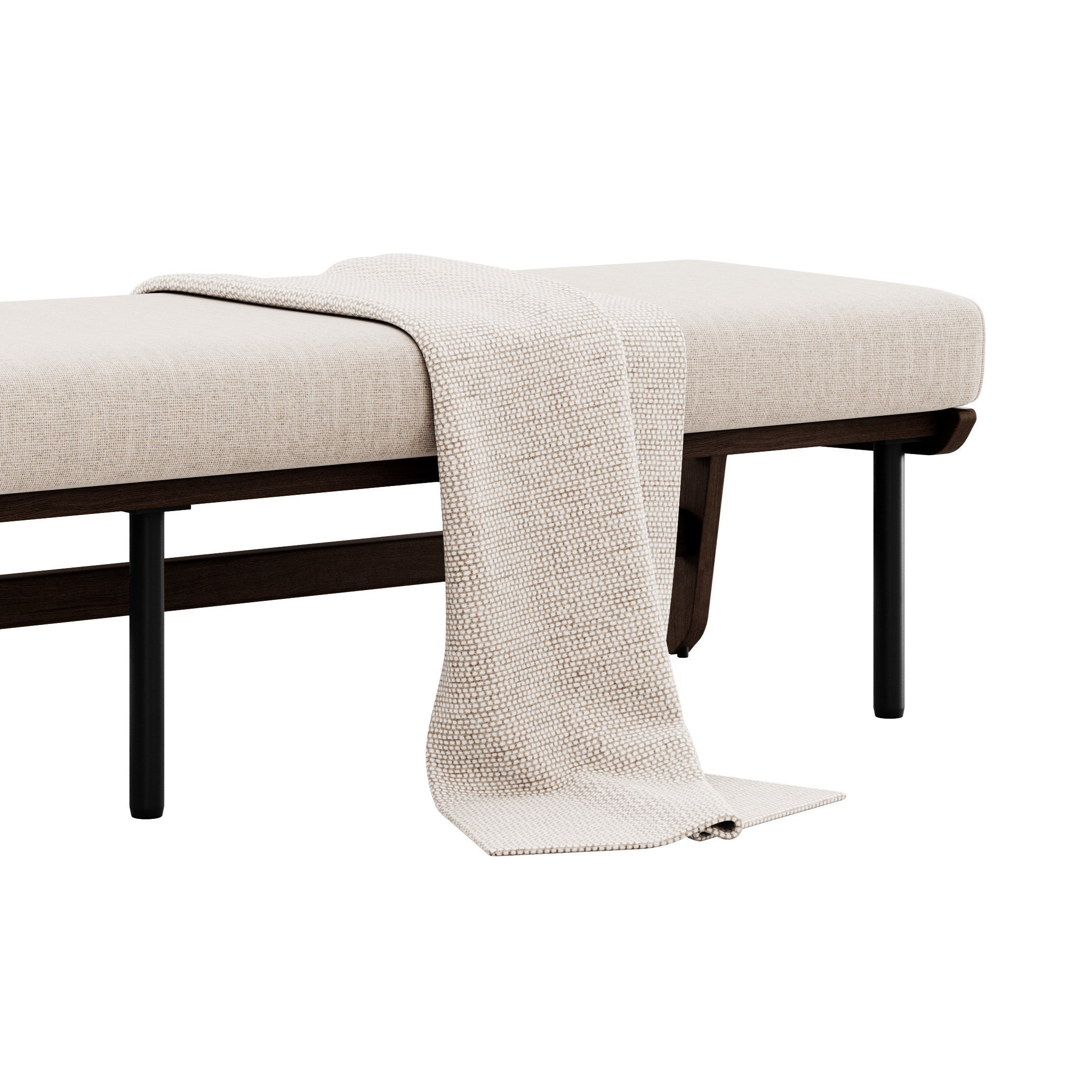 Kinney Teak Bench by Crate and Barrel 3D model_1