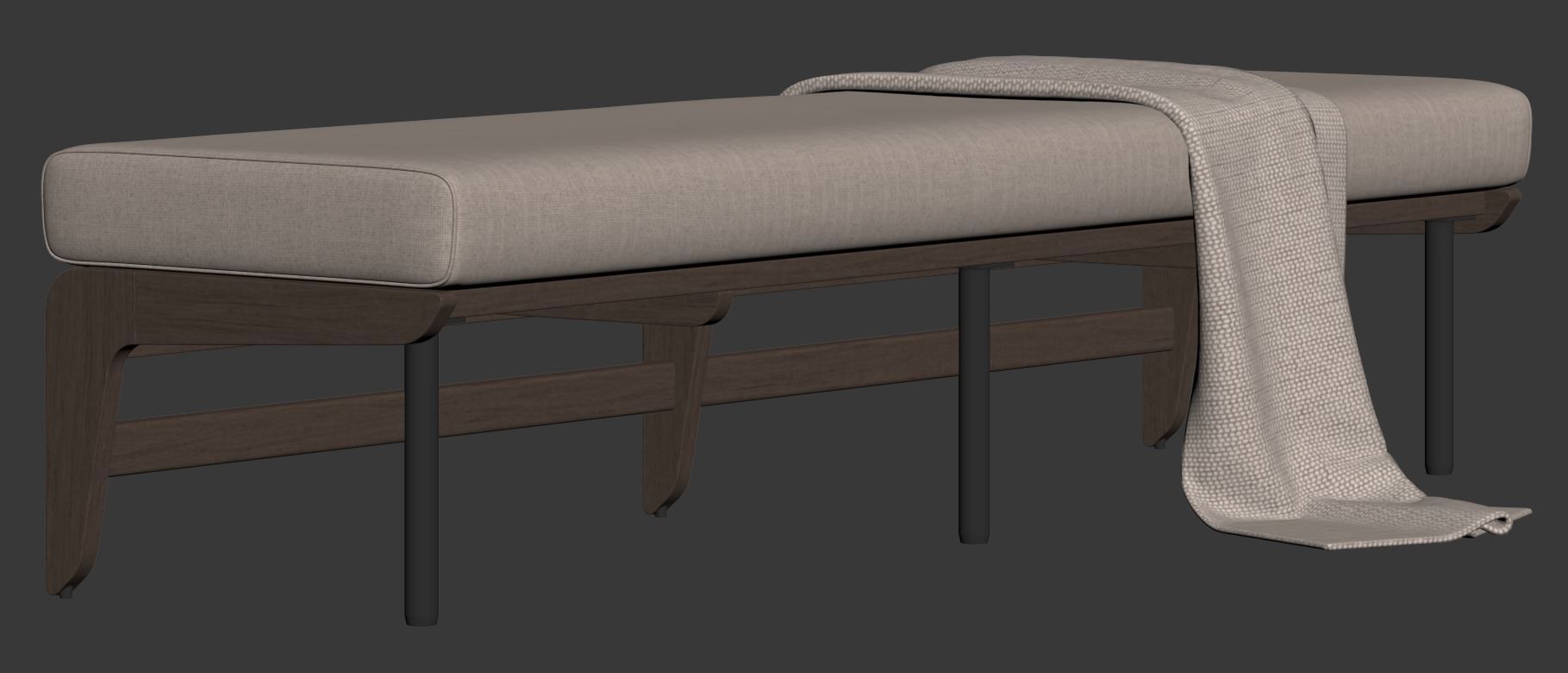 Kinney Teak Bench by Crate and Barrel 3D model_13