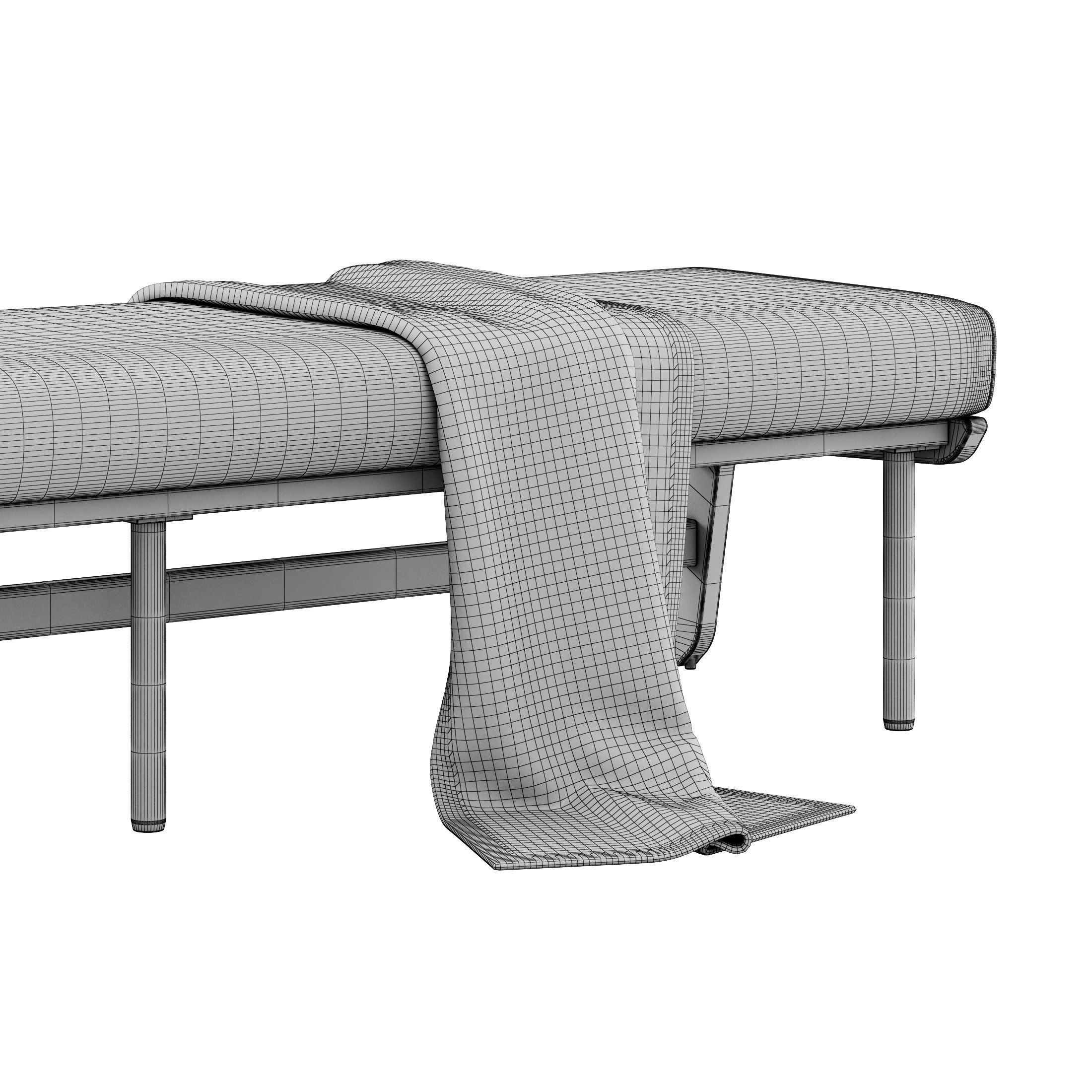 Kinney Teak Bench by Crate and Barrel 3D model_11