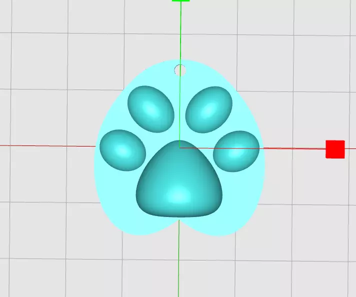 cat paw-shaped pendant 3D print model_0