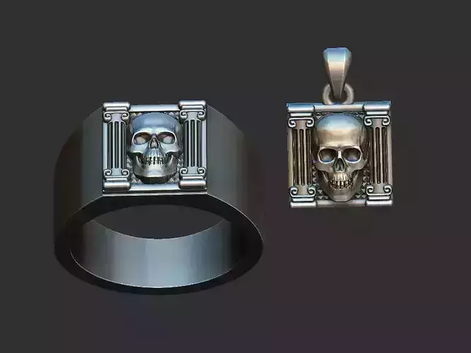 Masonic Skull Ring and Pendant 3D print model