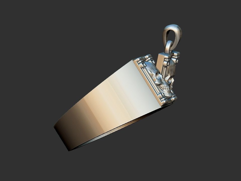 Masonic Skull Ring and Pendant 3D print model_3