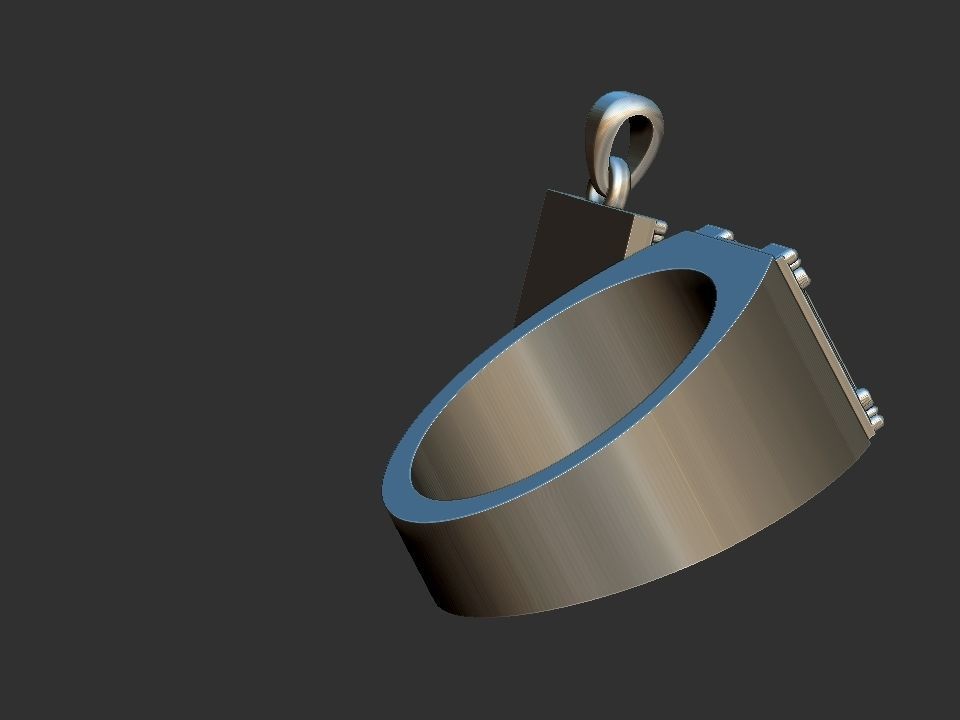 Masonic Skull Ring and Pendant 3D print model_5