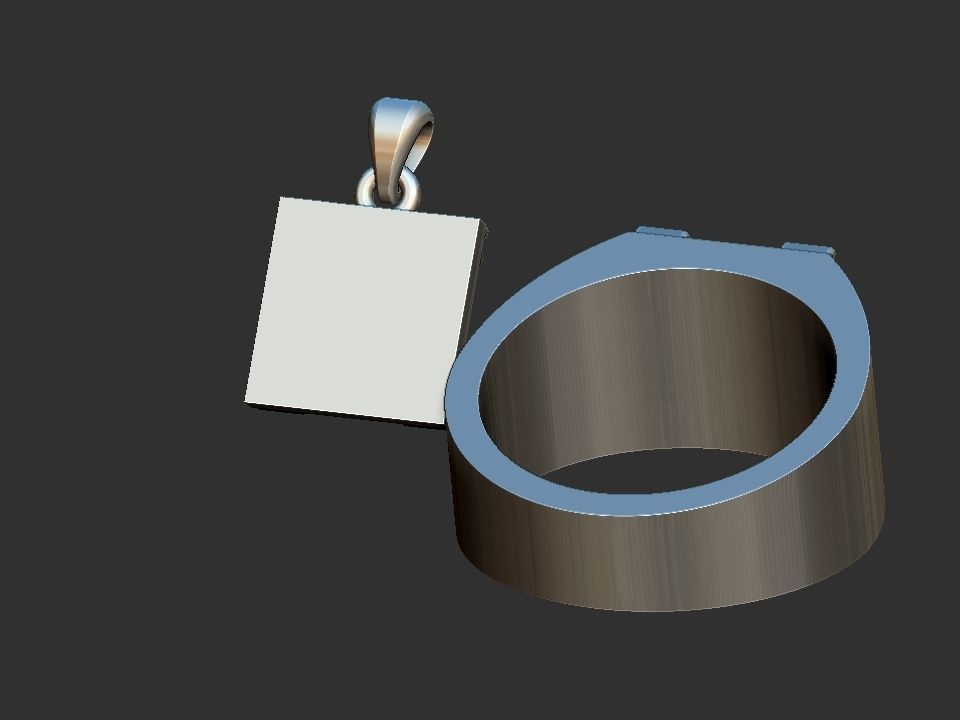 Masonic Skull Ring and Pendant 3D print model_6