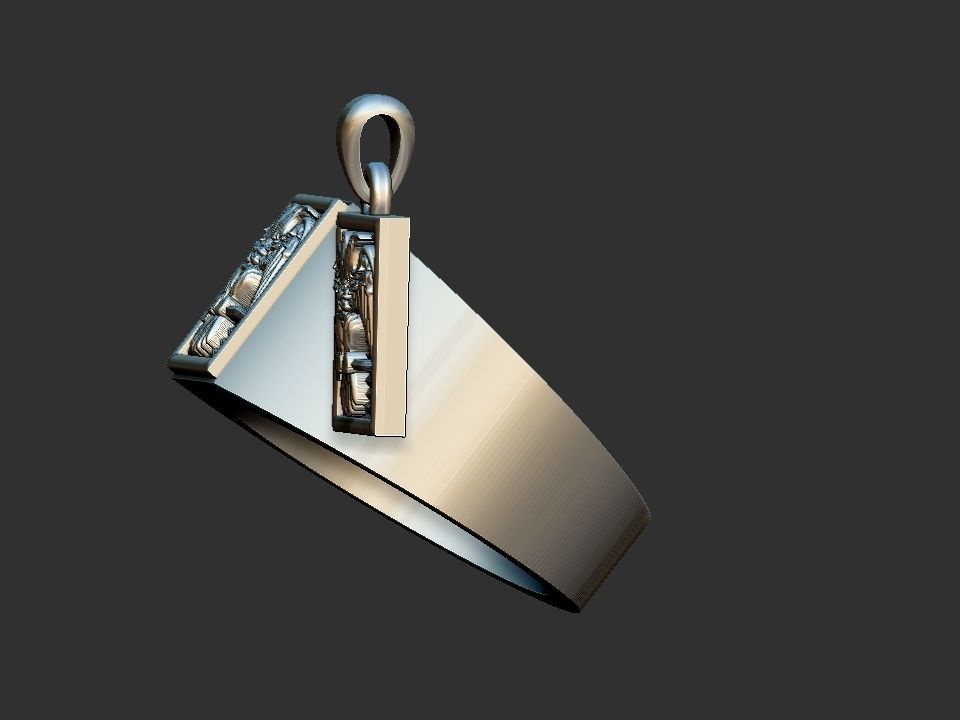 Masonic Bicephalous Eagle - Ring and Pendant 3D print model_7